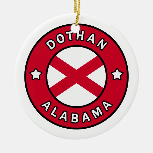 Dothan Alabama Ceramic Tree Decoration (Front)