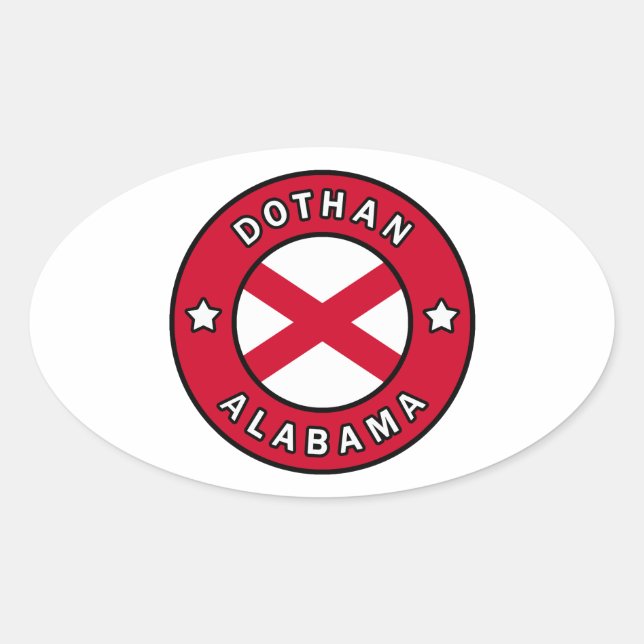 Dothan Alabama Oval Sticker (Front)