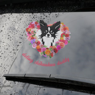 doting chihuahua daddy roses heart Father's Day