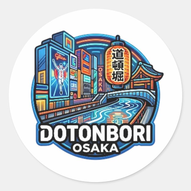 DOTONBORI CLASSIC ROUND STICKER (Front)
