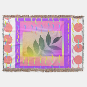 DOTS AND LEAVES THROW BLANKET