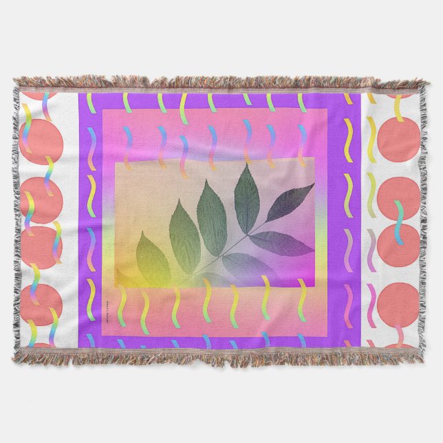 DOTS AND LEAVES THROW BLANKET (Front)