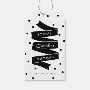 Dots and Ribbon Wedding Favour Gift Tags
