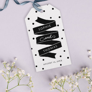 Dots and Ribbon Wedding Favour Gift Tags