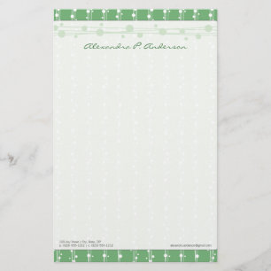 Dots and Straw Vibrant Green Customised Stationery