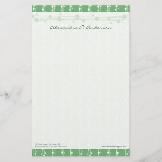 Dots and Straw Vibrant Green Customised Stationery