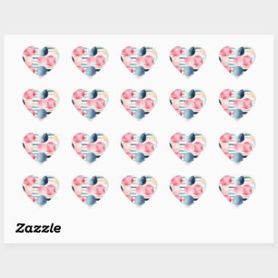 Dots and Stripes 10 Heart Sticker