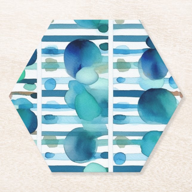 Dots and Stripes 7 Paper Coaster (Front)