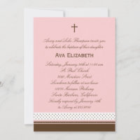 Dots and Stripes Baptism/Christening Invitation