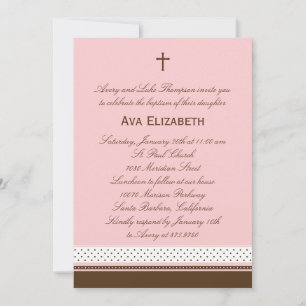 Dots and Stripes Baptism/Christening Invitation