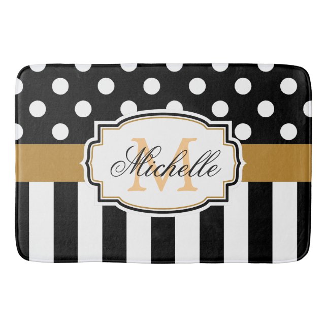 Dots and Stripes Bath Mat (Front)