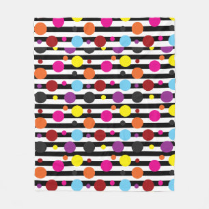 Dots And Stripes Fleece Blanket