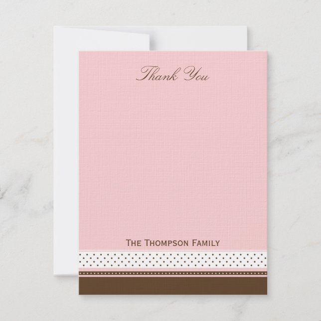 Dots and Stripes Thank You Card (Front)
