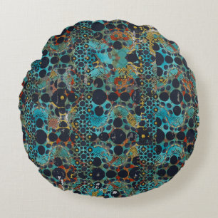 Dots And Waves Round Cushion