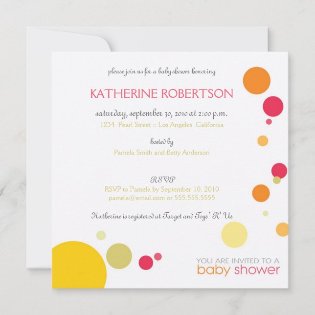 Dots - Baby shower invites (Front)