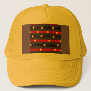 Dots Bands Chevron Sportswear Yellow   Trucker Hat