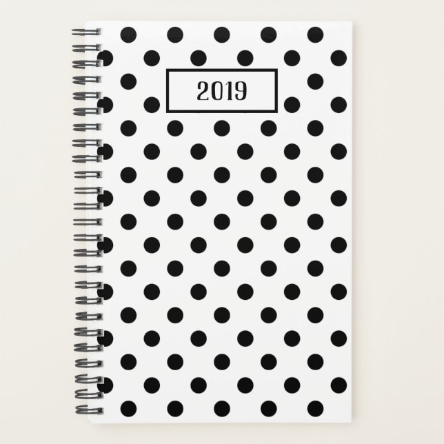 Dots Black and White Pattern Planner (Front)