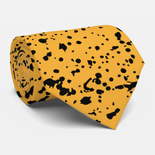 Dots Black and Yellow Abstract Pattern Tie