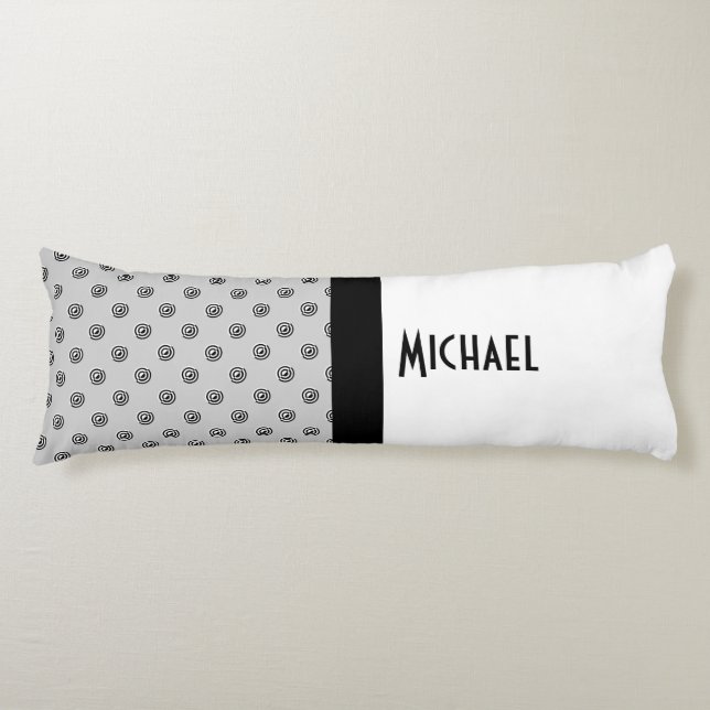 Dots black & white target mirror + your backgr. body cushion (Front)
