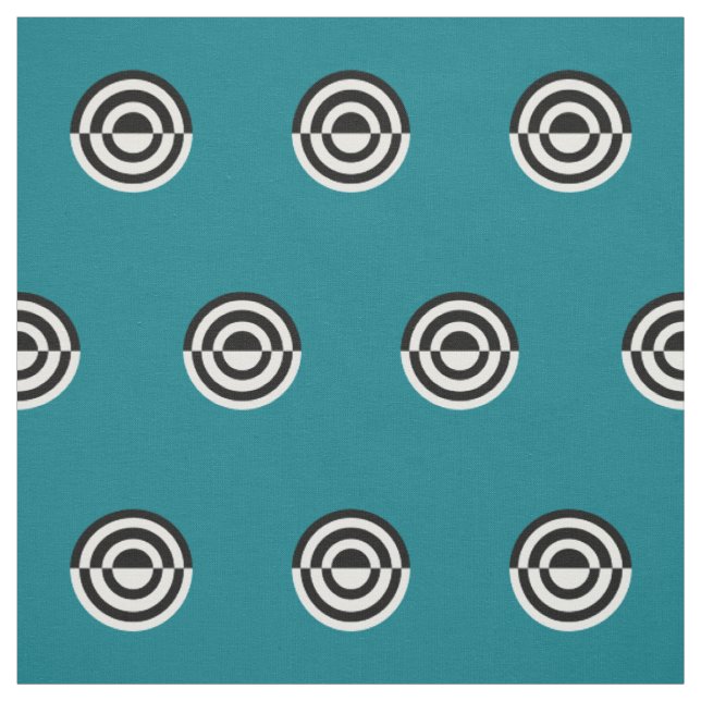 Dots black & white target mirror + your backgr. fabric (Swatch)