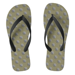 Dots black & white target mirror + your backgr. jandals