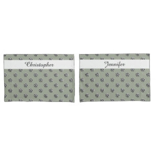 Dots black & white target mirror + your backgr. pillowcase