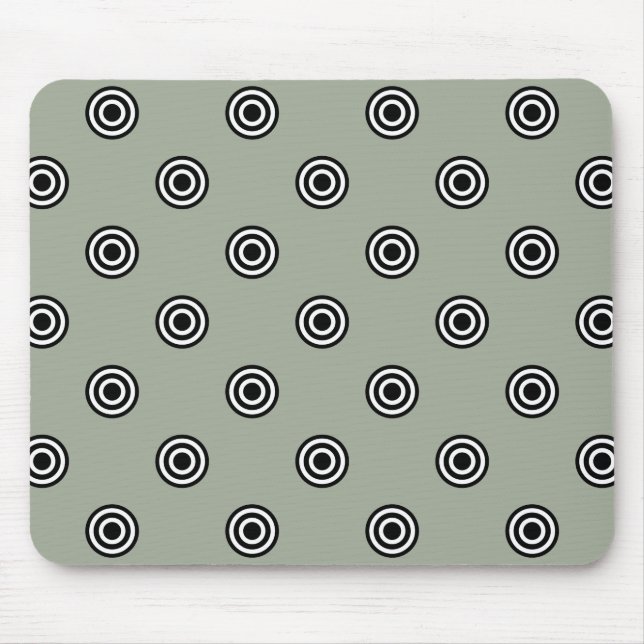 Dots black & white target + your backgr. & idea mouse pad (Front)
