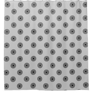Dots black & white target + your backgr. & idea shower curtain