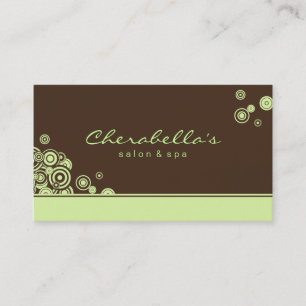 Dots Business Card Salon Spa Trendy Green