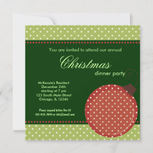 Dots Christmas dinner Invitation