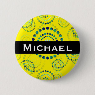 Dots Circle Power Flowers II + your backgr. & idea 6 Cm Round Badge