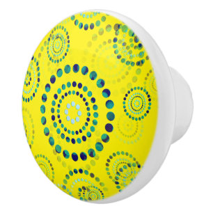 Dots Circle Power Flowers II + your backgr. & idea Ceramic Knob