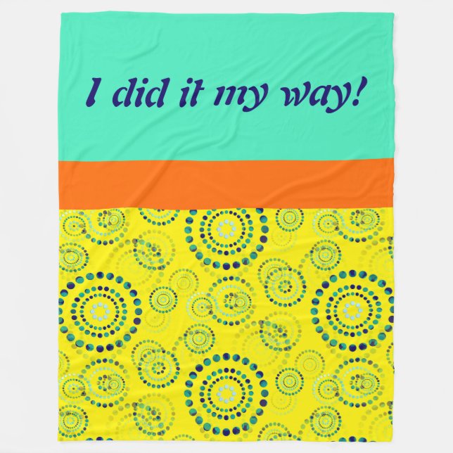Dots Circle Power Flowers II + your backgr. & idea Fleece Blanket (Front)