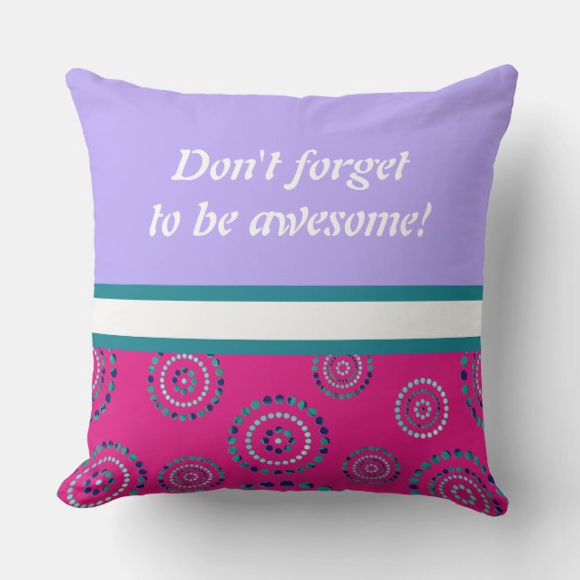Dots Circle Power Flowers + your backgr. Cushion (Front)