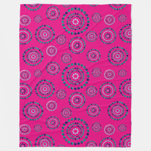 Dots Circle Power Flowers + your backgr. Fleece Blanket