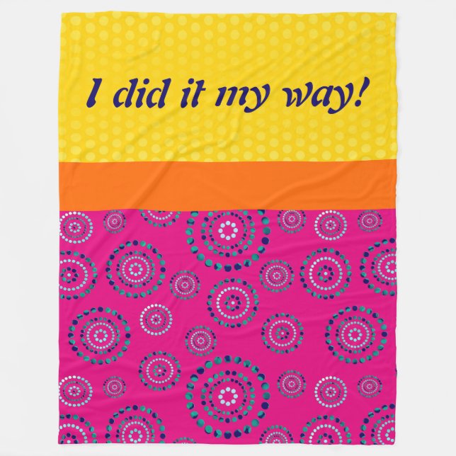 Dots Circle Power Flowers + your backgr. Fleece Blanket (Front)