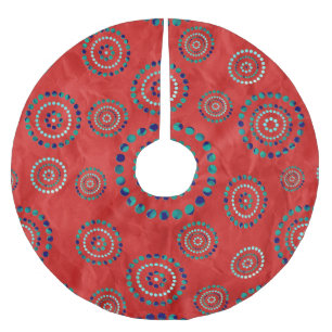 Dots Circle Power Flowers + your backgr. & ideas Brushed Polyester Tree Skirt