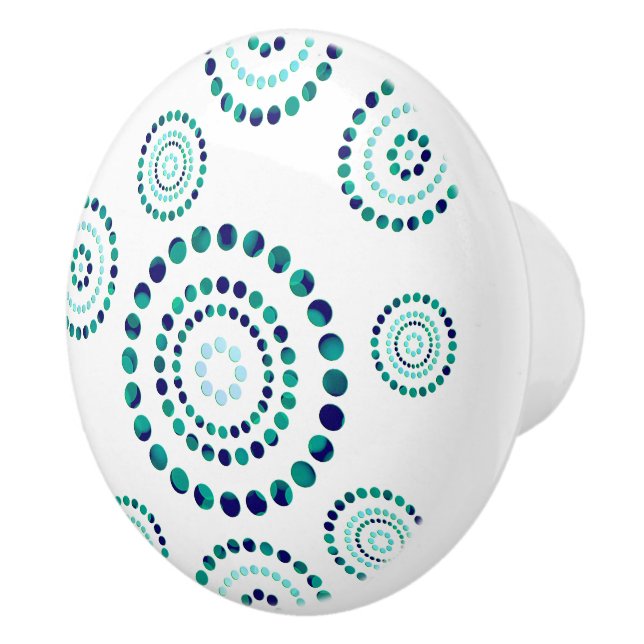 Dots Circle Power Flowers + your backgr. & ideas Ceramic Knob (Right)