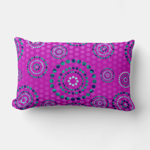 Dots Circle Power Flowers + your backgr. & ideas Lumbar Cushion