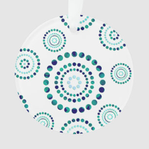 Dots Circle Power Flowers + your backgr. Ornament
