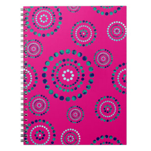 Dots Circle Power Flowers + your backgr. Spiral Notebook