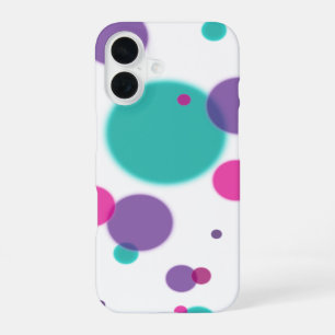Dots Cute fun pattern Purple pink teal colours iPhone 16 Case