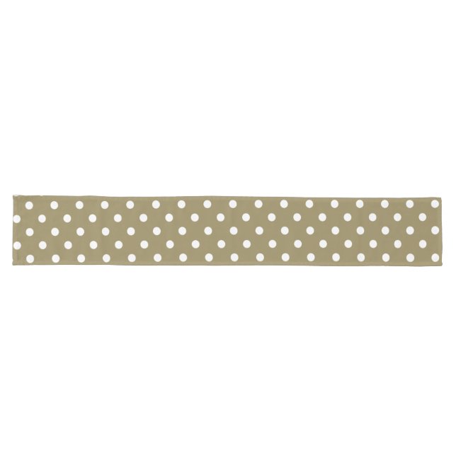 Dots Design Dark Tan Big Long Table Runner (Horizontal)