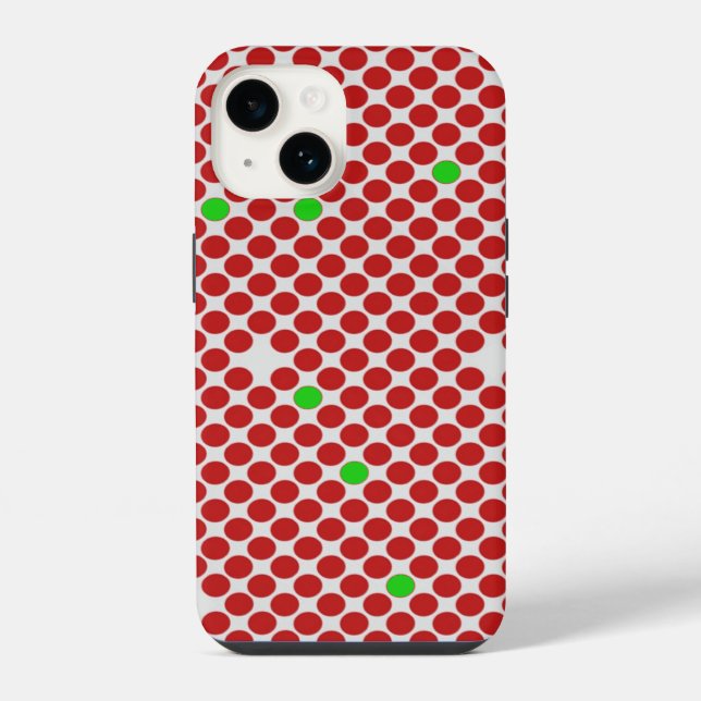 Dots Diagonal Graphical Pattern Red White Green iPhone Case (Back)