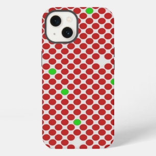 Dots Diagonal Graphical Pattern Red White Green iPhone 13 Case