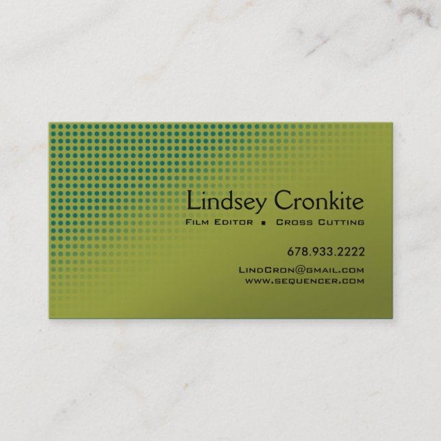 Dots Film Editor Hollywood Entertainment Industry Business Card (Front)