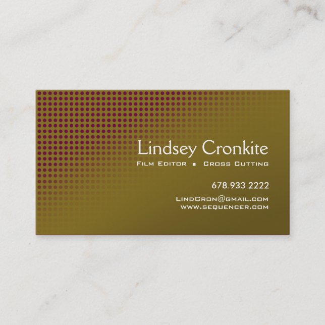 Dots Film Editor Hollywood Entertainment Industry Business Card (Front)