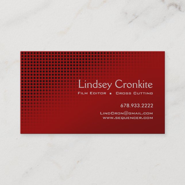 Dots Film Editor Hollywood Entertainment Industry Business Card (Front)