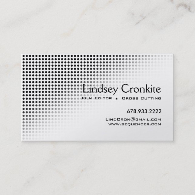 Dots Film Editor Hollywood Entertainment Industry Business Card (Front)