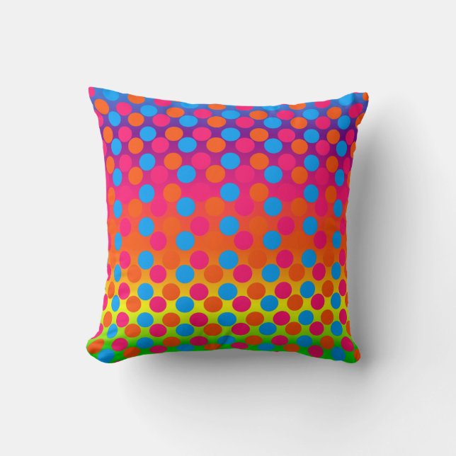 Dots Gradient-Square Throw Pillow (Front)